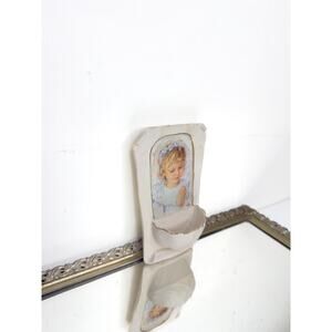 Italian Catholic Holy Water Font/Stoup, Bisque